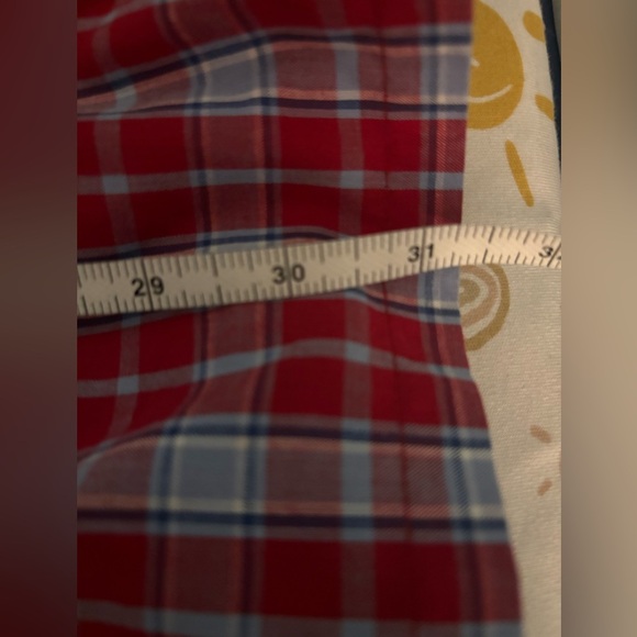 Y2K Bugle Boy Vintage Plaid Shirt Denim Pocket Button Up Red Blue Medium - Picture 11 of 13